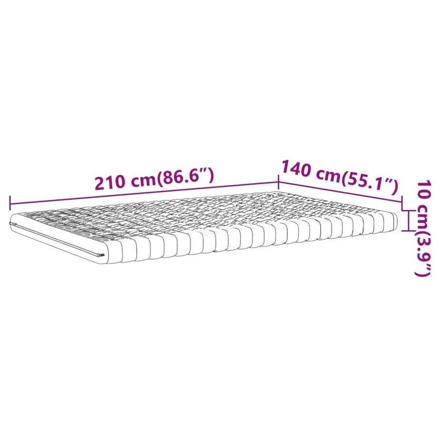Schuimmatras 7 zones hardheid 20 ILD 140x210 cm wit