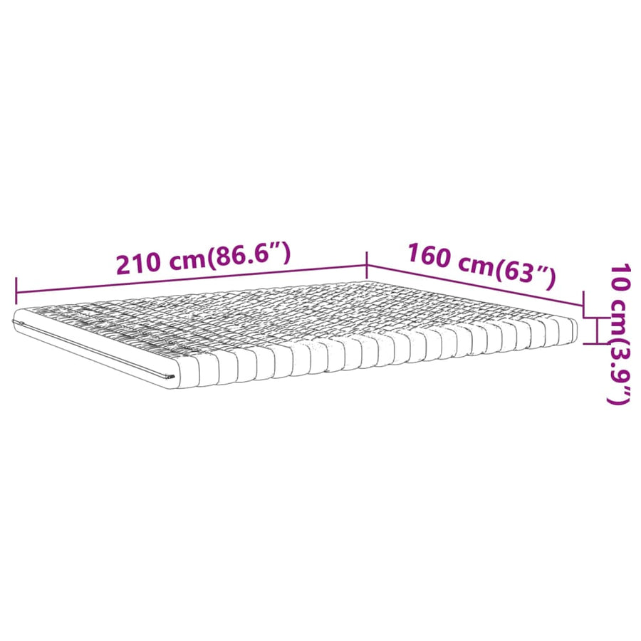 Schuimmatras 7 zones hardheid 20 ILD 160x210 cm wit