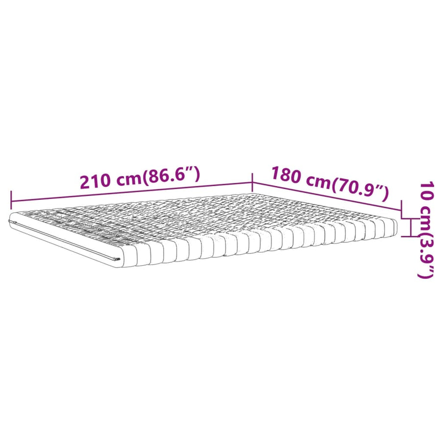 Schuimmatras 7 zones hardheid 20 ILD 180x210 cm wit