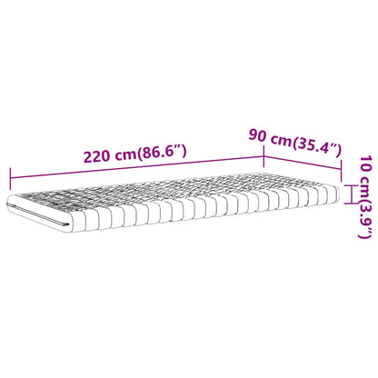 Schuimmatras 7 zones hardheid 20 ILD 90x220 cm wit