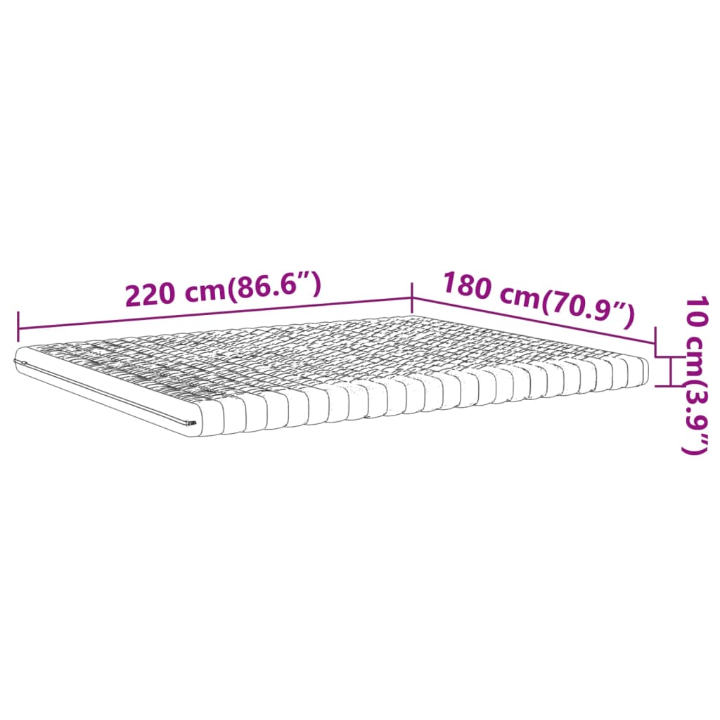 Schuimmatras 7 zones hardheid 20 ILD 180x220 cm wit