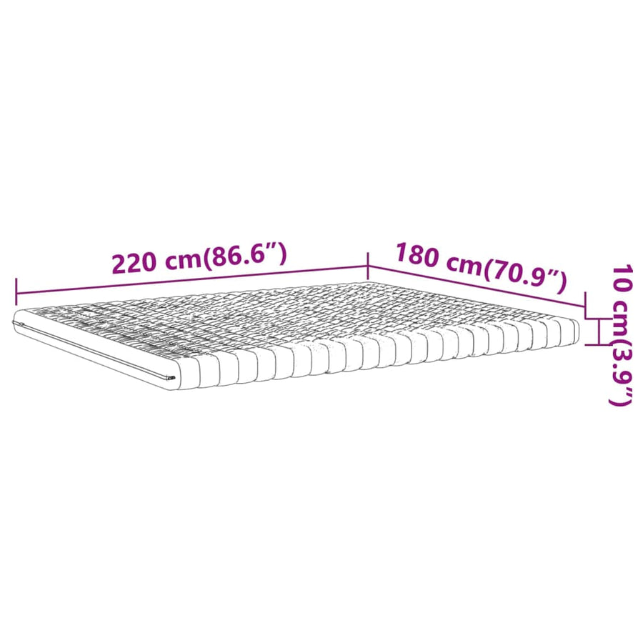 Schuimmatras 7 zones hardheid 20 ILD 180x220 cm wit