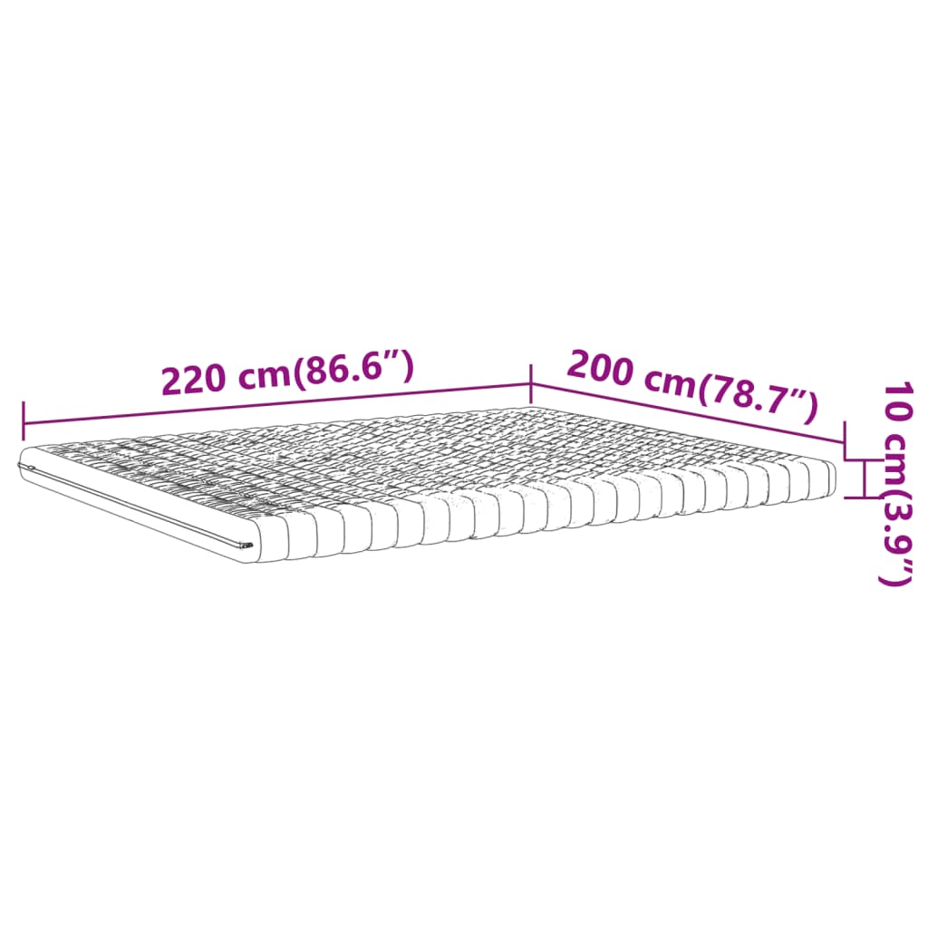 Schuimmatras 7 zones hardheid 20 ILD 200x220 cm wit