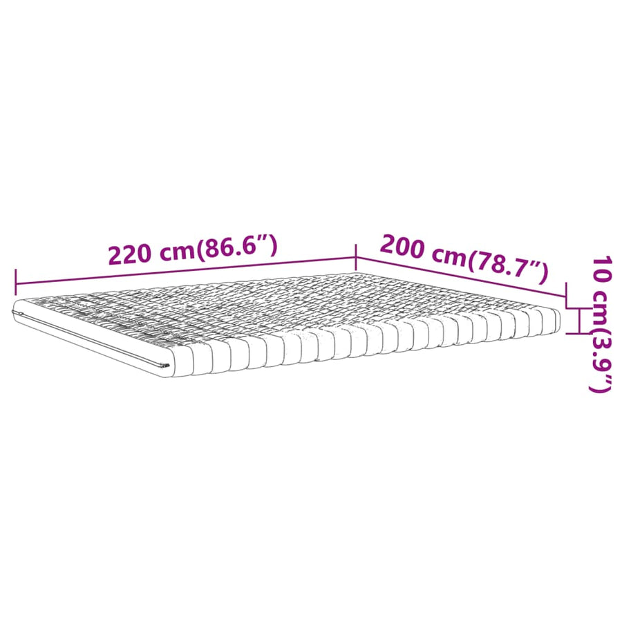 Schuimmatras 7 zones hardheid 20 ILD 200x220 cm wit