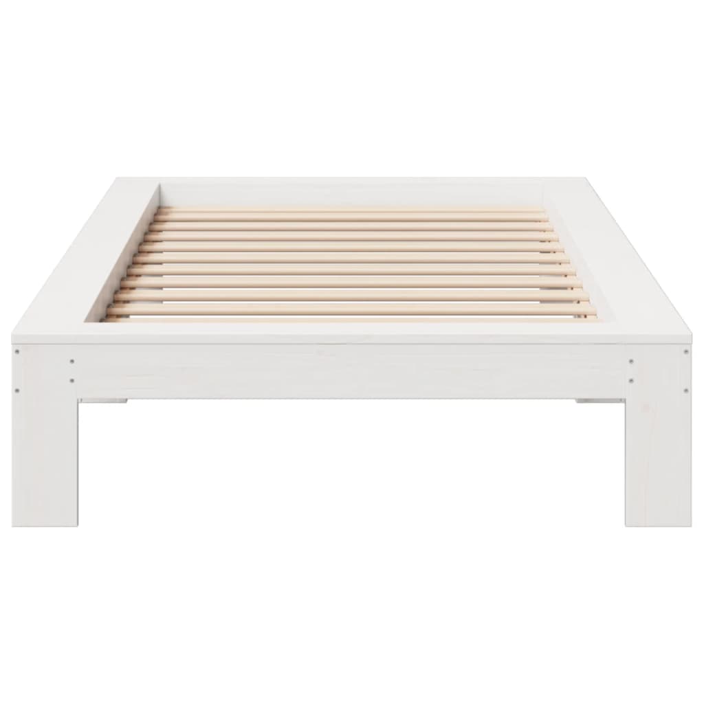 Bedframe zonder matras massief grenenhout wit 90x190 cm