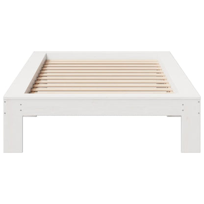 Bedframe zonder matras massief grenenhout wit 90x190 cm