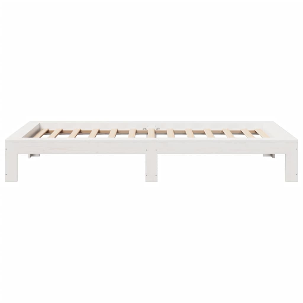 Bedframe zonder matras massief grenenhout wit 75x190 cm