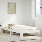 Bed frame without mattress solid pine white 75x190 cm