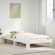 Bedframe massief grenenhout wit 75x190 cm