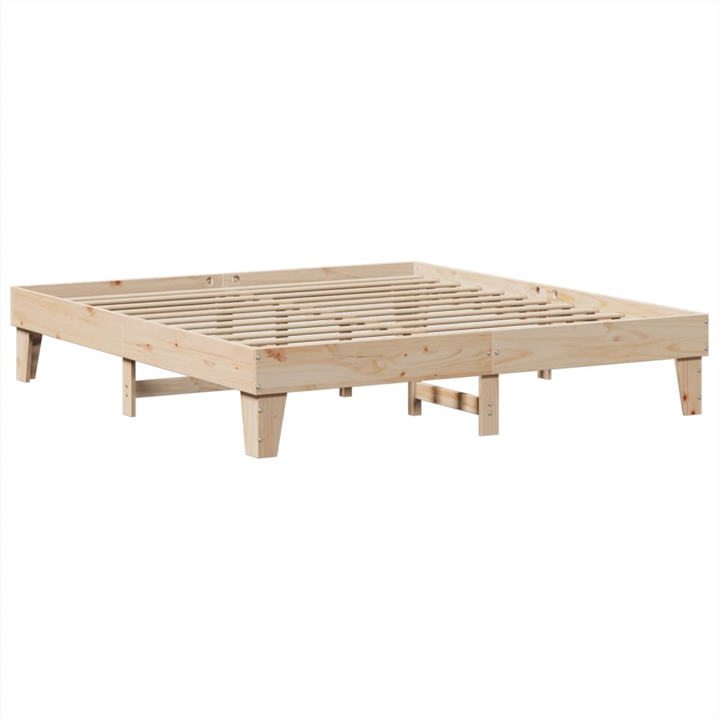Bedframe zonder matras massief grenenhout 200x200 cm
