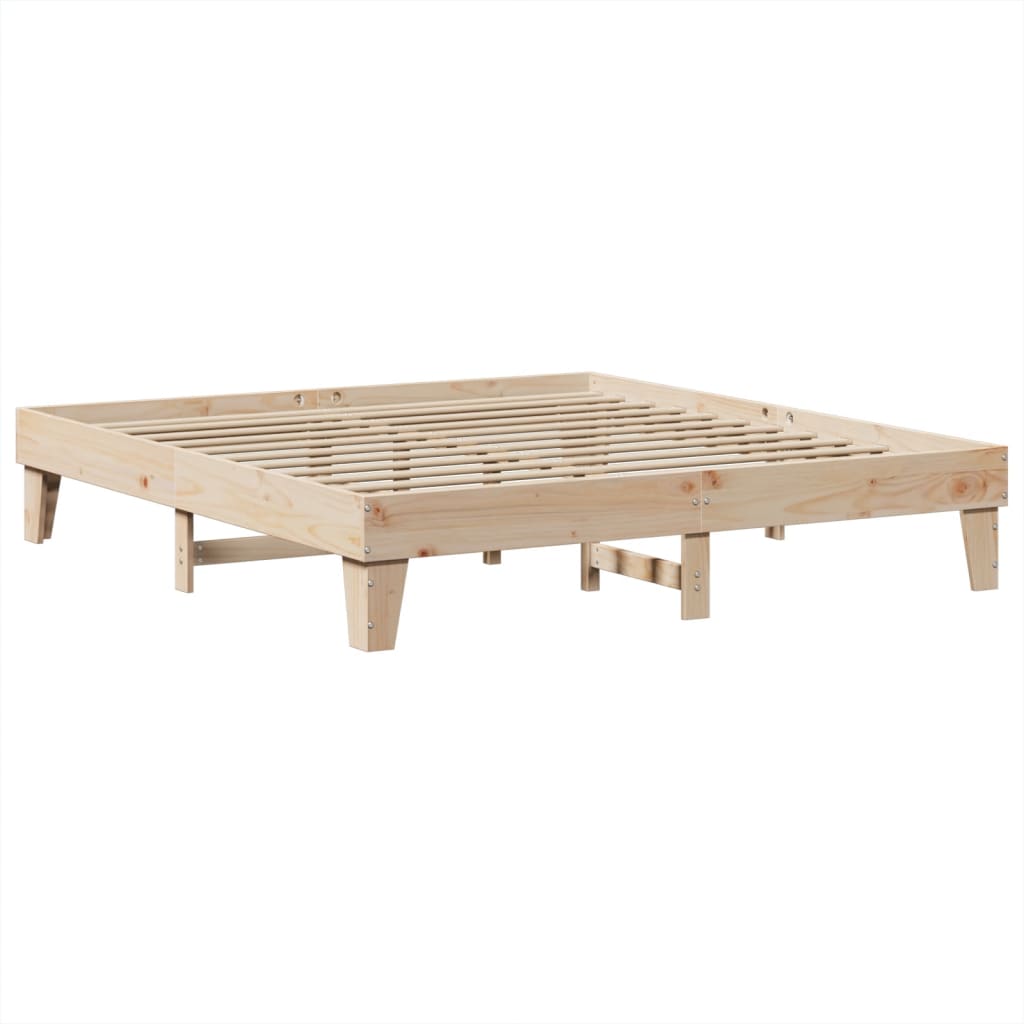 Bedframe zonder matras massief grenenhout 200x200 cm