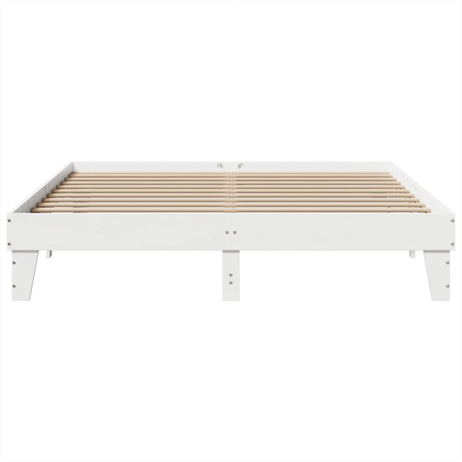 Bedframe zonder matras massief grenenhout wit 200x200 cm