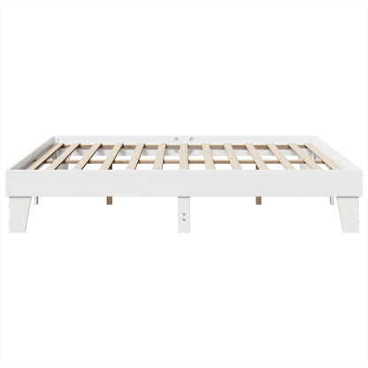 Bedframe zonder matras massief grenenhout wit 200x200 cm