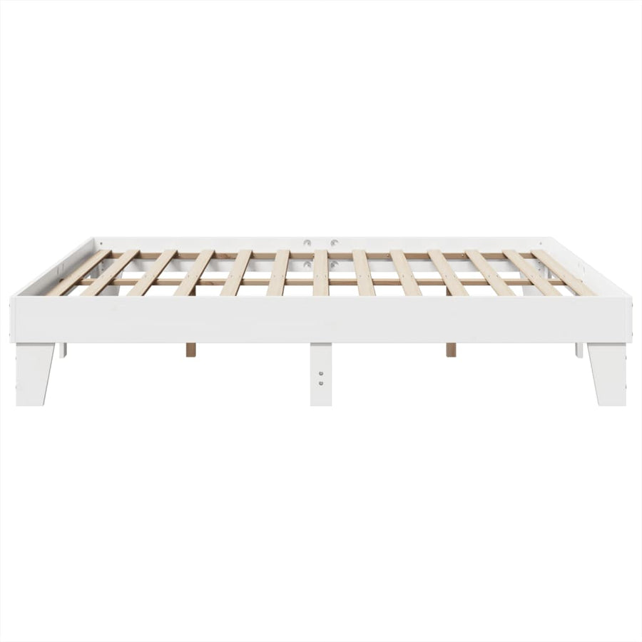 Bedframe zonder matras massief grenenhout wit 200x200 cm