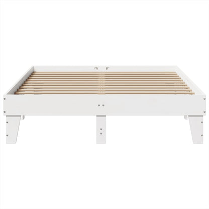 Bedframe zonder matras massief grenenhout wit 160x200 cm