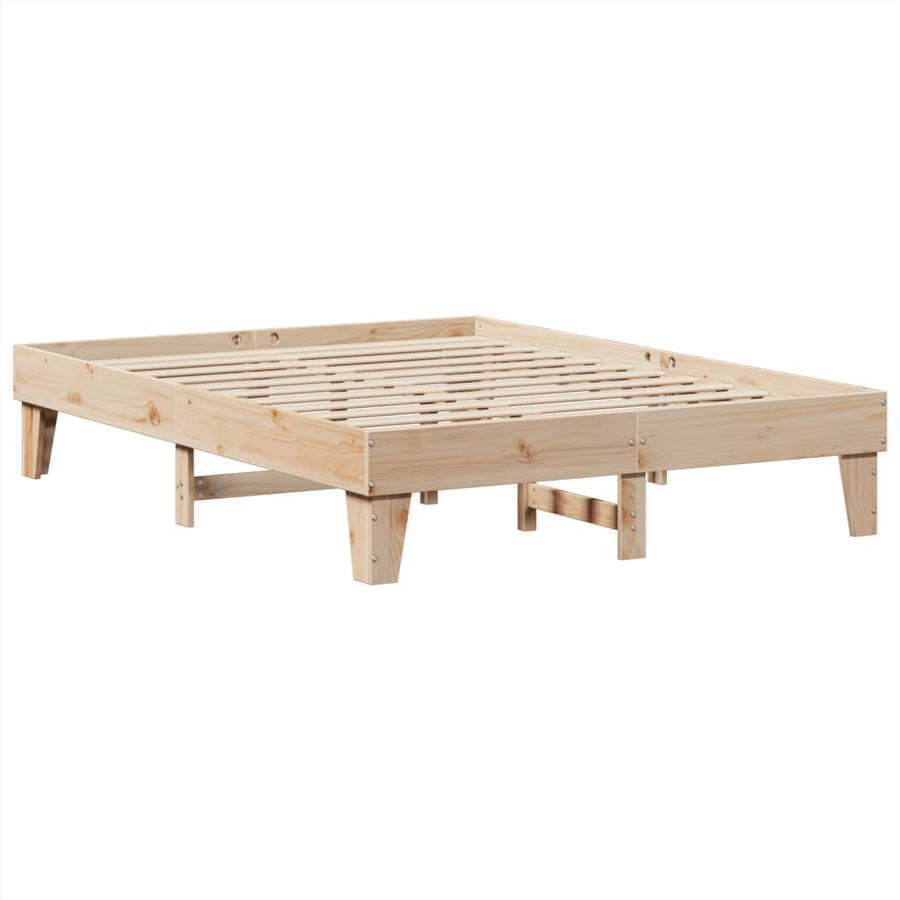 Bedframe zonder matras massief grenenhout 150x200 cm