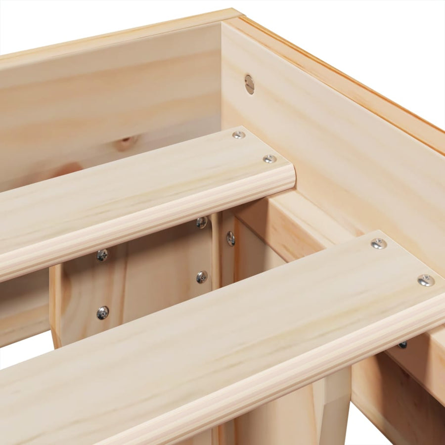 Bedframe zonder matras massief grenenhout 150x200 cm