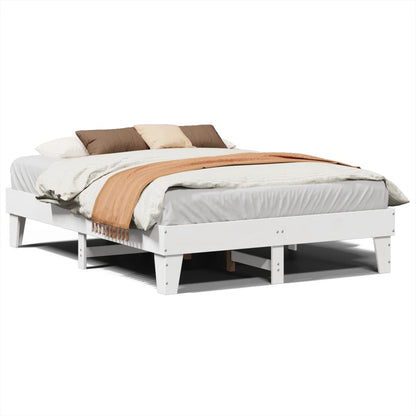 Bedframe zonder matras massief grenenhout wit 140x200 cm