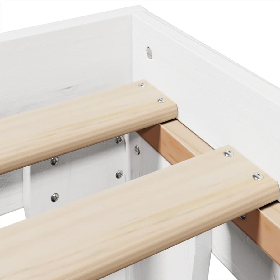 Bedframe zonder matras massief grenenhout wit 140x200 cm
