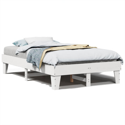 Bedframe zonder matras massief grenenhout wit 120x200 cm