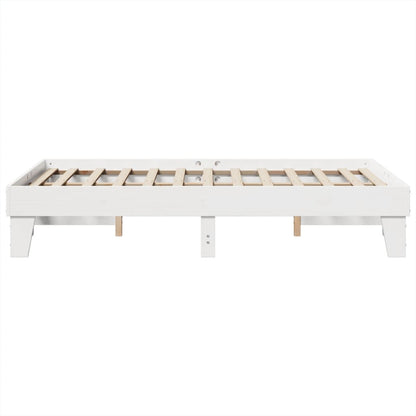 Bedframe zonder matras massief grenenhout wit 120x200 cm