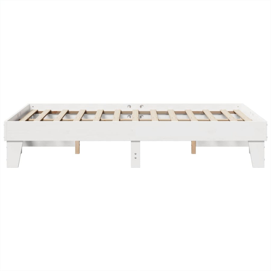 Bedframe zonder matras massief grenenhout wit 120x200 cm
