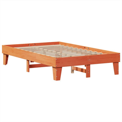Bedframe zonder matras massief grenenhout wasbruin 120x200 cm
