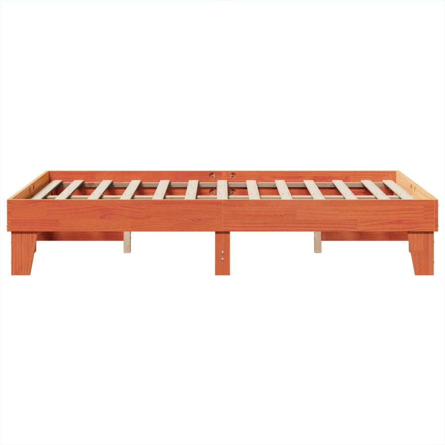 Bedframe zonder matras massief grenenhout wasbruin 120x200 cm