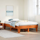Bed frame without mattress solid pine wash brown 120x200 cm