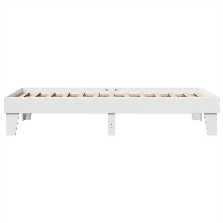 Bedframe zonder matras massief grenenhout wit 140x200 cm