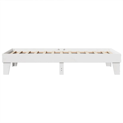 Bedframe zonder matras massief grenenhout wit 90x200 cm