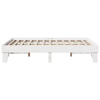 Bedframe zonder matras massief grenenhout wit 140x190 cm