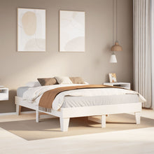Bedframe zonder matras massief grenenhout wit 140x190 cm