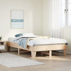 Bed frame without mattress solid pine wood 135x190 cm