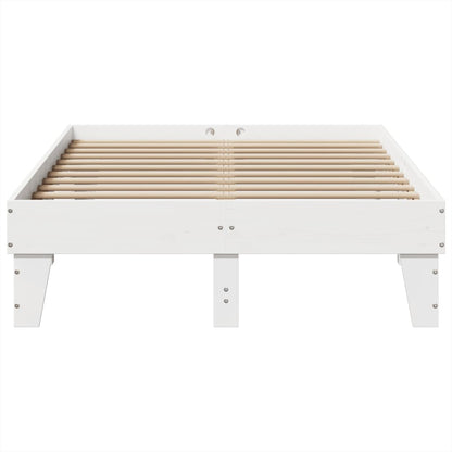 Bedframe zonder matras massief grenenhout wit 135x190 cm