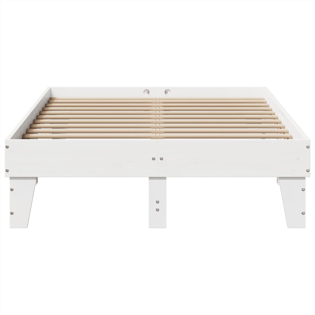 Bedframe zonder matras massief grenenhout wit 120x190 cm