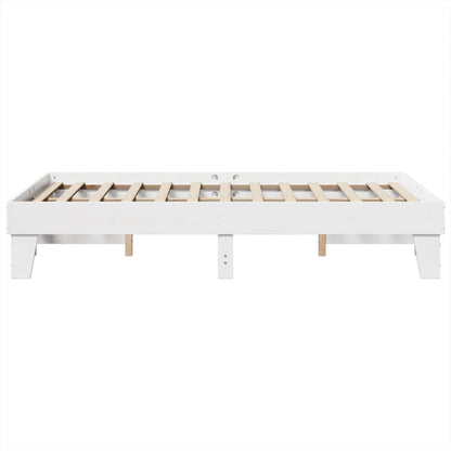 Bedframe zonder matras massief grenenhout wit 120x190 cm