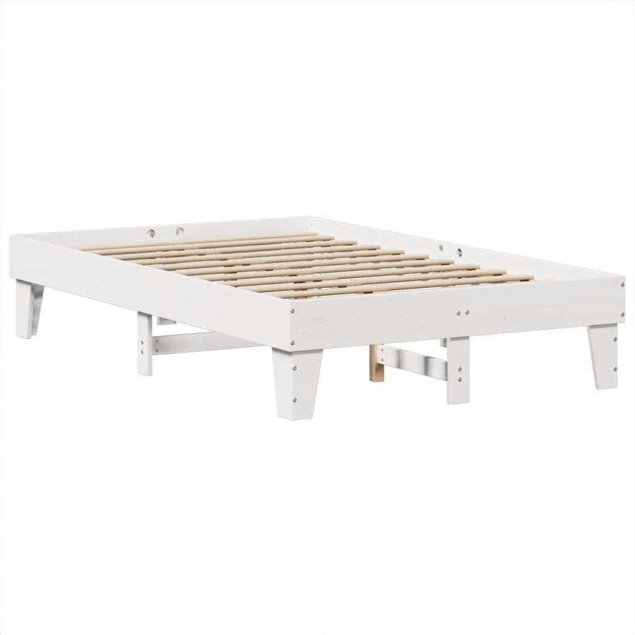 Bedframe zonder matras massief grenenhout wit 120x190 cm