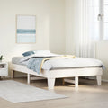 Bed Frame without Mattress Solid Pine Wood White 120x190 cm