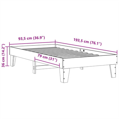 Bedframe zonder matras massief grenenhout 90x190 cm