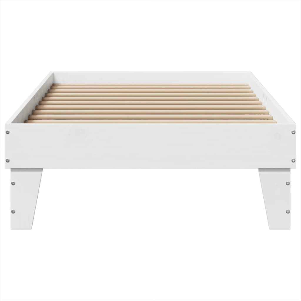 Bedframe zonder matras massief grenenhout wit 90x190 cm