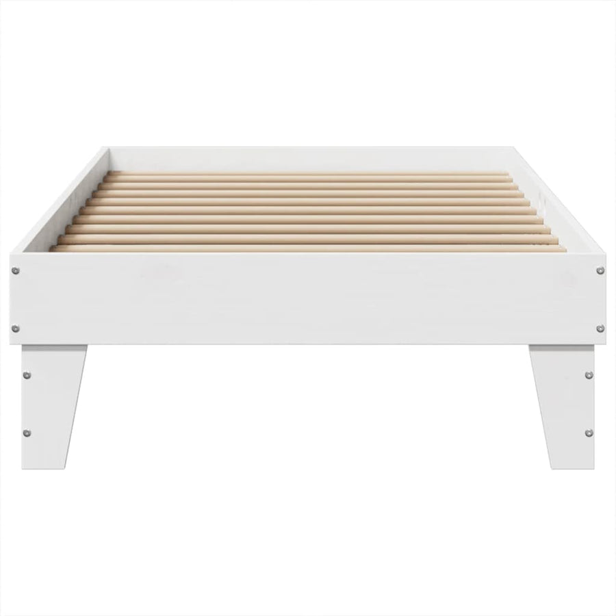 Bedframe zonder matras massief grenenhout wit 90x190 cm