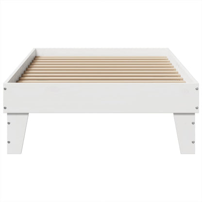 Bedframe zonder matras massief grenenhout wit 75x190 cm