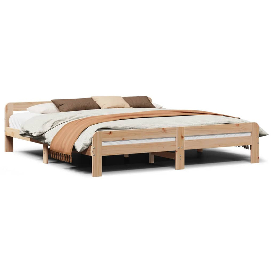 Bedframe zonder matras massief grenenhout 200x200 cm