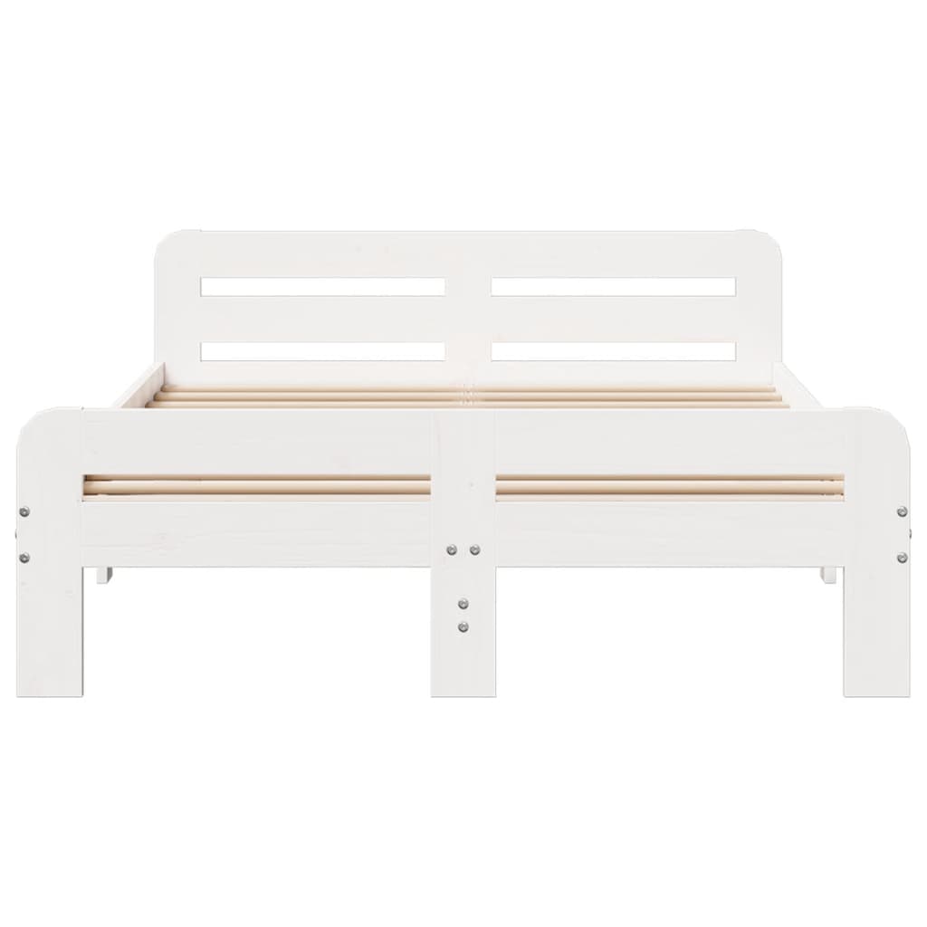 Bedframe zonder matras massief grenenhout wit 200x200 cm