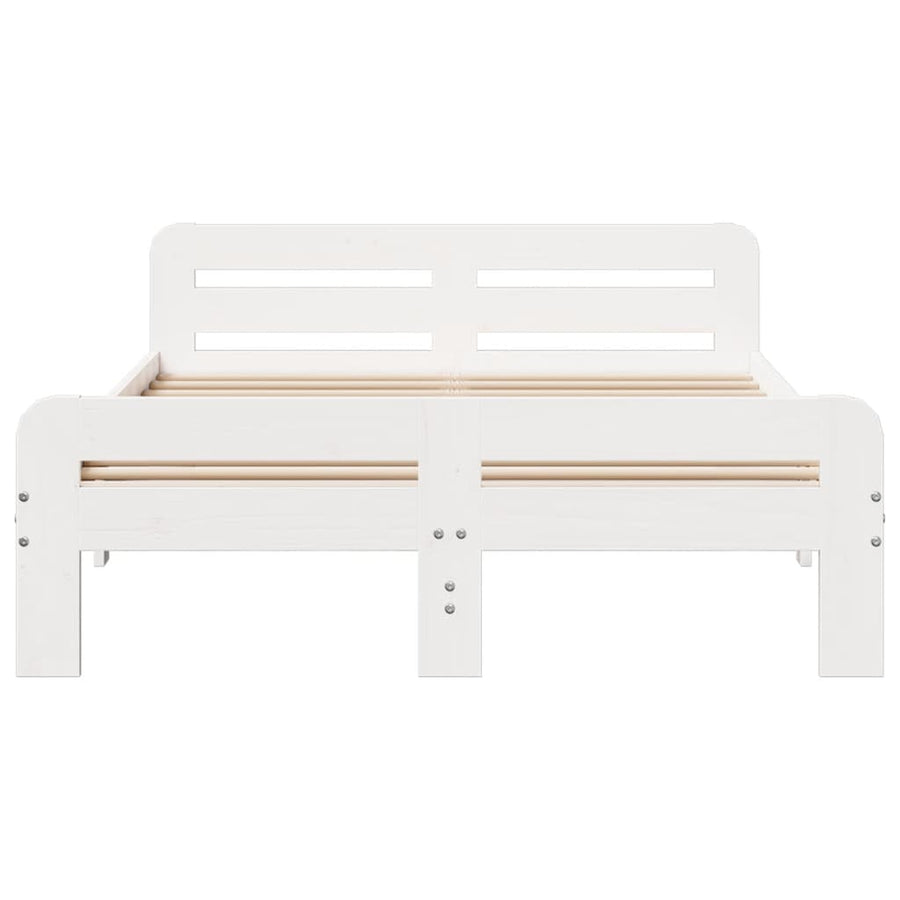 Bedframe zonder matras massief grenenhout wit 200x200 cm