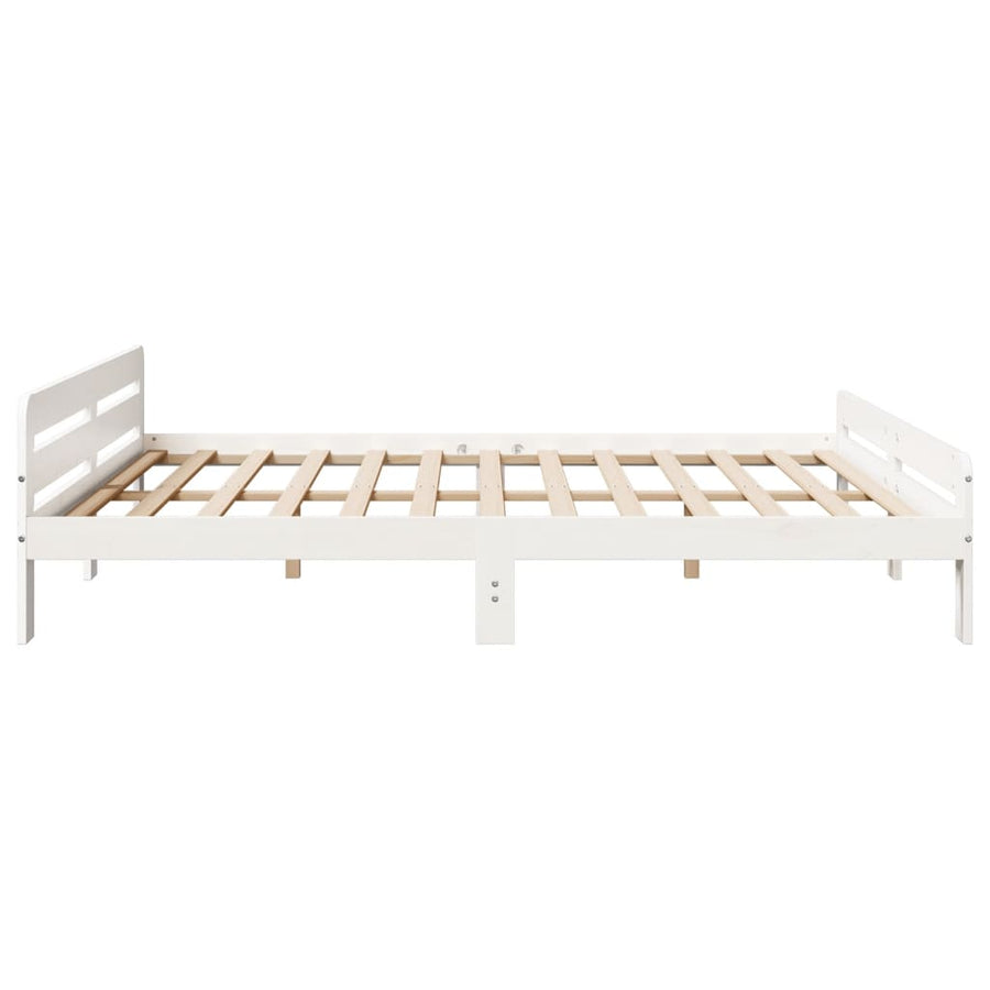 Bedframe zonder matras massief grenenhout wit 200x200 cm