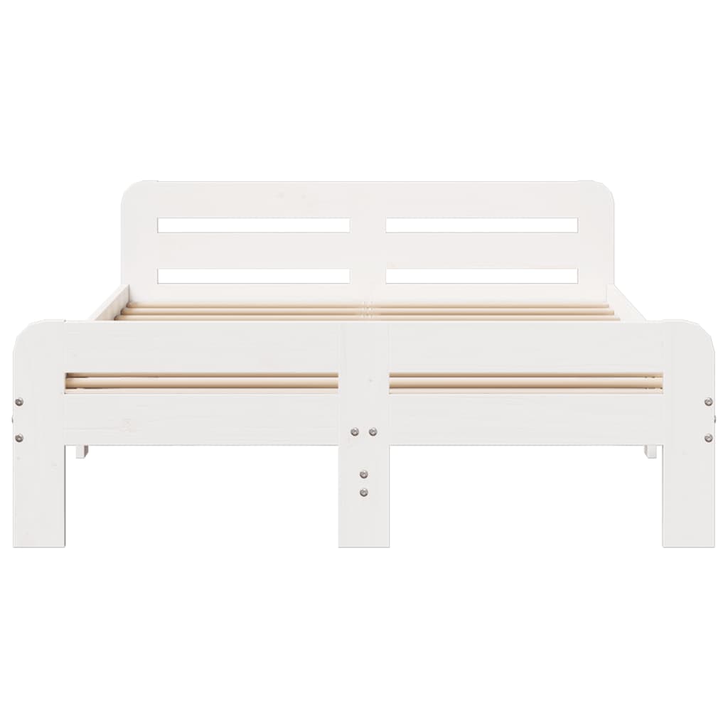 Bedframe zonder matras massief grenenhout wit 180x200 cm