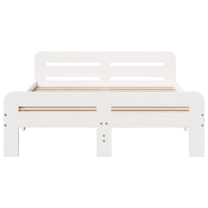 Bedframe zonder matras massief grenenhout wit 180x200 cm