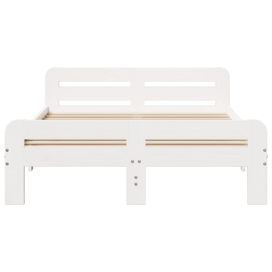Bedframe zonder matras massief grenenhout wit 180x200 cm